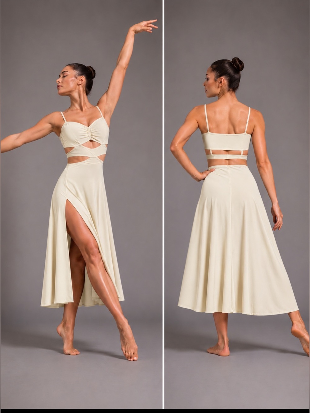Kelle dance solo lyrical costume ivory CLOSER TO FINE 8434 SA-Small adult